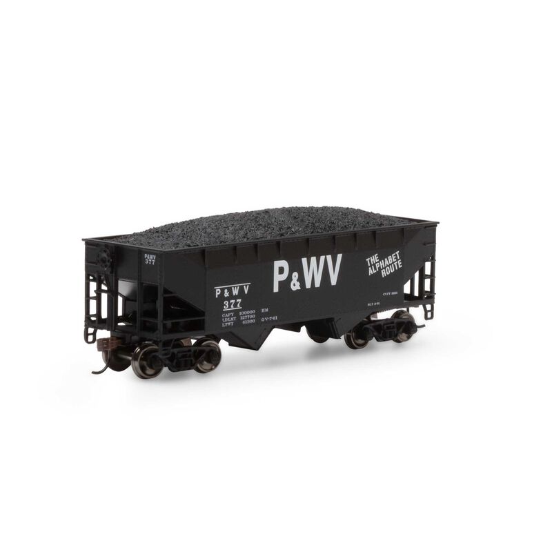 Roundhouse HO 34' 2-Bay Offset Open Hopper, P&WV #377 - RND1291