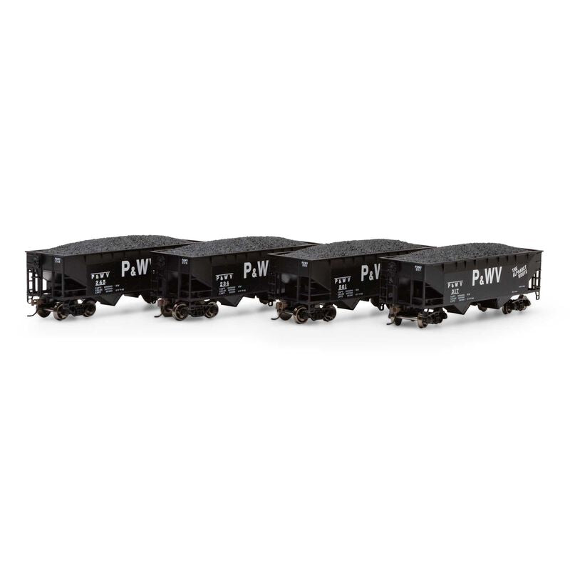 Roundhouse HO 34' 2-Bay Offset Open Hopper, P&WV #1 (4) - RND1292