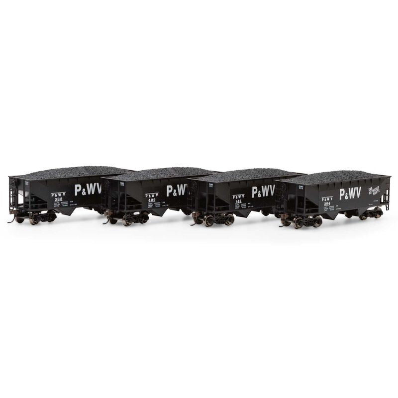 Roundhouse HO 34' 2-Bay Offset Open Hopper, P&WV #2 (4) - RND1293