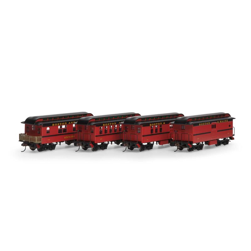 Roundhouse HO 34' Old Time Overton Passenger, B&M (4) - RND16374