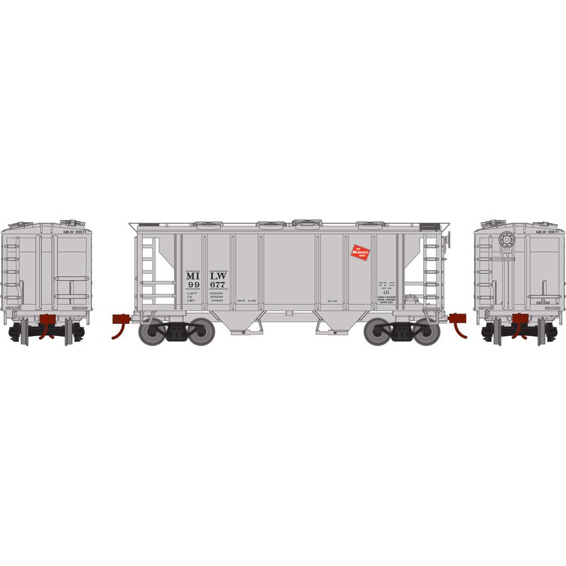 Roundhouse HO PS-2 2003 2-Bay Covered Hopper, MILW #99677 - RND2310