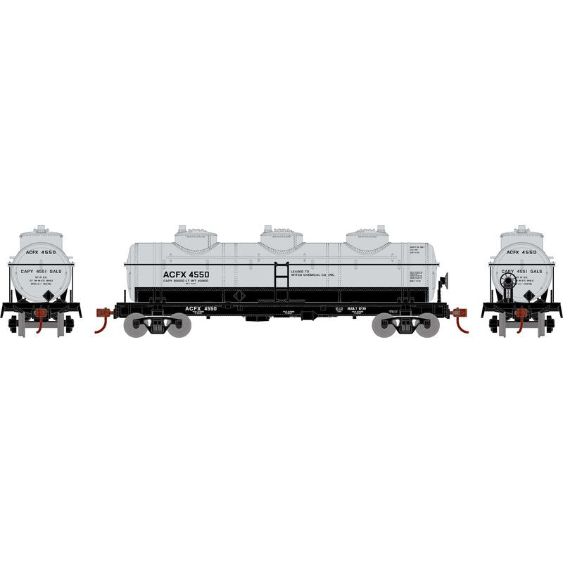 Roundhouse HO 3-Dome Tank, ACFX (4) - RND3180