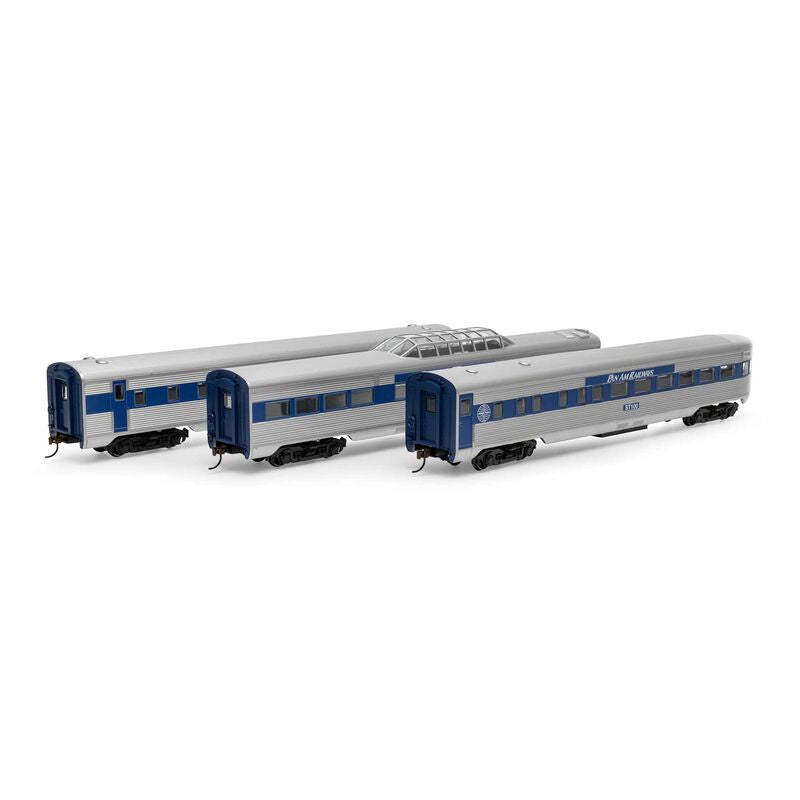 Roundhouse HO Streamline Passenger Cars, Pan Am (3) - RND79129