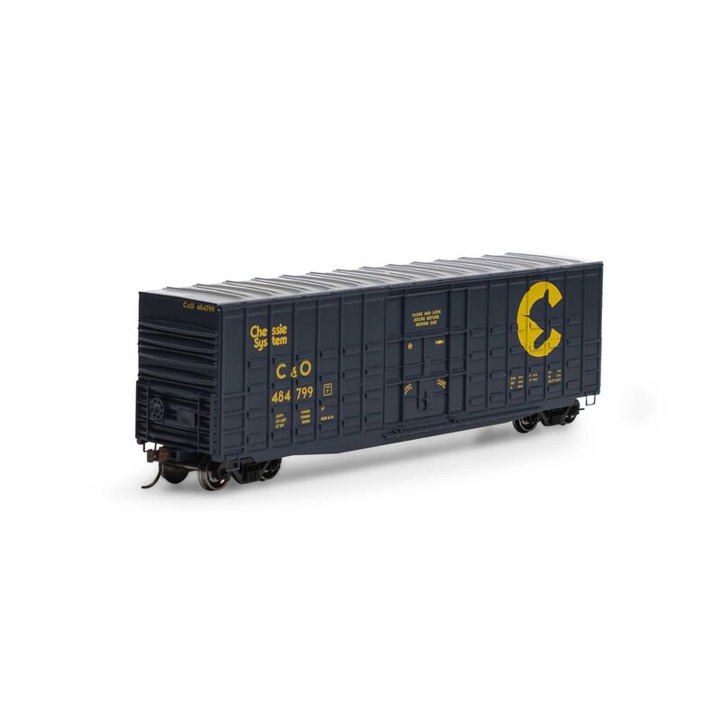 Roundhouse HO 50' Waffle HC Plug Door Box, C&O #484799 - RND88083
