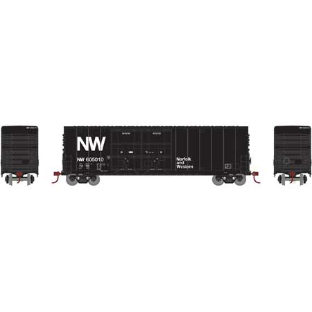Roundhouse HO 50' High Cube Double Door Plug Box, N&W #605010 - RND88140