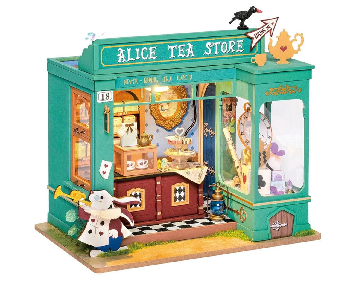 Robotime Rolife Alice's Tea Store DIY Miniature 3D Wooden Model KitROEDG156