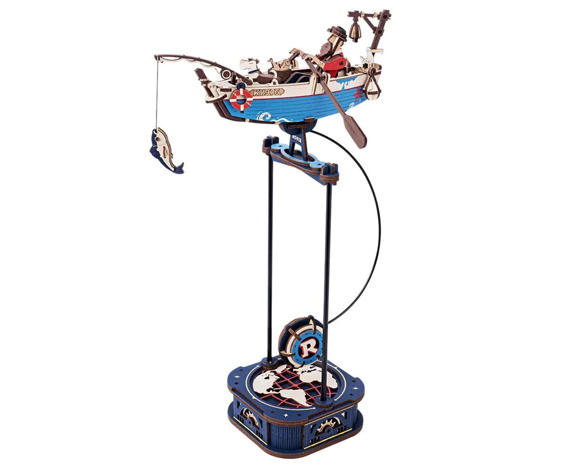 Robotime ROKR Ocean Fisher Gravity Swing DIY 3D Wooden Model Kit