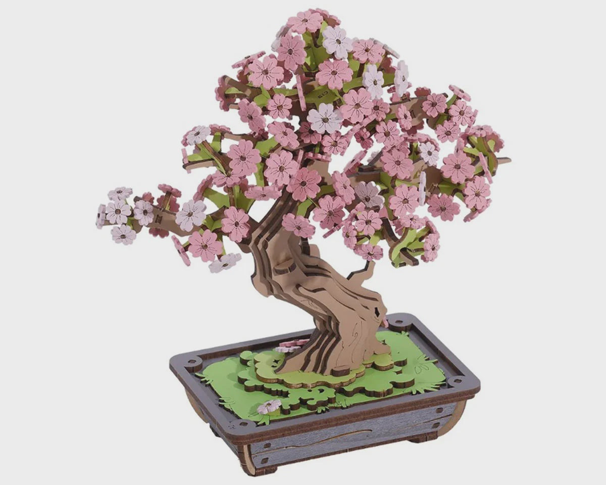 Robotime Sakura Bonsai DIY Miniature 3D Wooden Model Kit