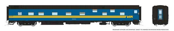 Rapido Trains HO Duplex Sleeper - Ready to Run - Super Continental Line(TM) -- VIA Rail Canada #1118 "Egerton" (blue, yellow, black)