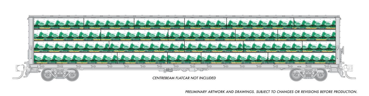 Rapido Trains N-Scale Centerbeam Flatcar Lumber Load Irvin