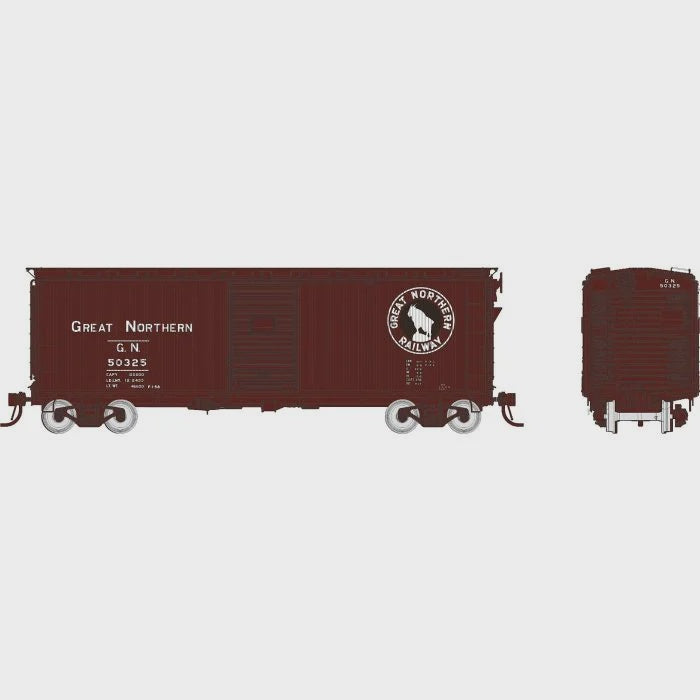 Rapido Trains HO GN 40' Wood-sided Boxcar: GN - Mineral Red: 6-Pack #2