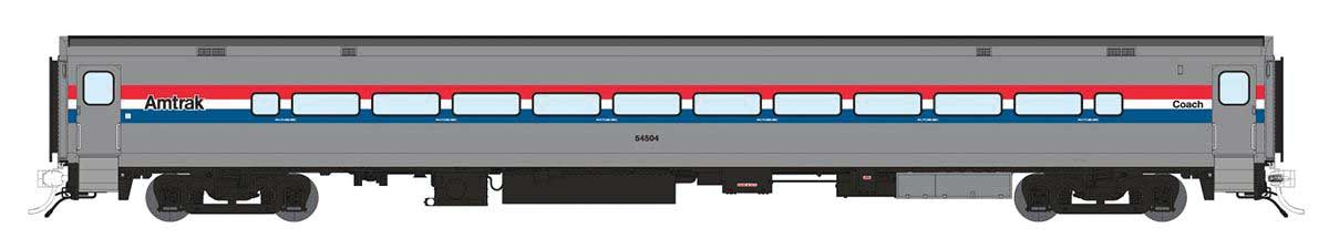 Rapido Trains Horizon Fleet Coach ADA Version - Ready to Run -- Amtrak #54504 (Phase 3 Wide, silver, red, white, blue)