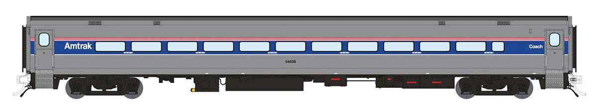 Rapido Trains Horizon Fleet Coach - Ready to Run -- Amtrak #54030 (Phase 4, silver, blue, red, white, No Logo)