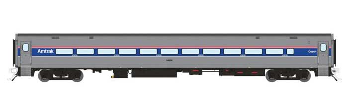 Rapido Trains Horizon Fleet Coach - Ready to Run -- Amtrak #54536 (Phase 4, silver, blue, red, white, No Logo)