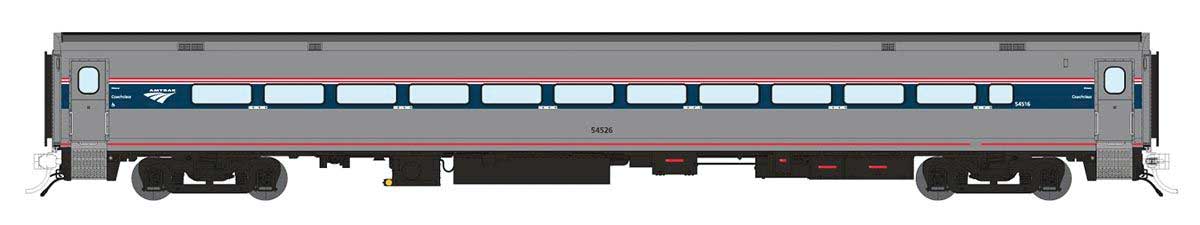 Rapido Trains Horizon Fleet Coach - Ready to Run -- Amtrak #54526 (Phase 6, silver, blue, red, white)