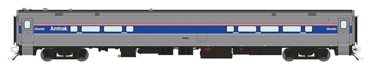 Rapido Trains Horizon Fleet Dinette - Ready to Run -- Amtrak #53506 (Phase 4, silver, blue, red, white, No Logo)