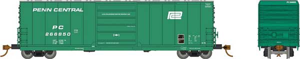 Rapido Trains RPI139003A Evans X72A Boxcar - Ready to Run -- Penn Central (Jade Green, white, Small Logo) - RPI139003A