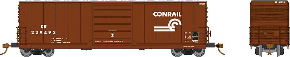 Rapido Trains Evans X72A Boxcar - Ready to Run -- Conrail (Boxcar Red, Small Logo)(Road Number May Very) - RPI139004A