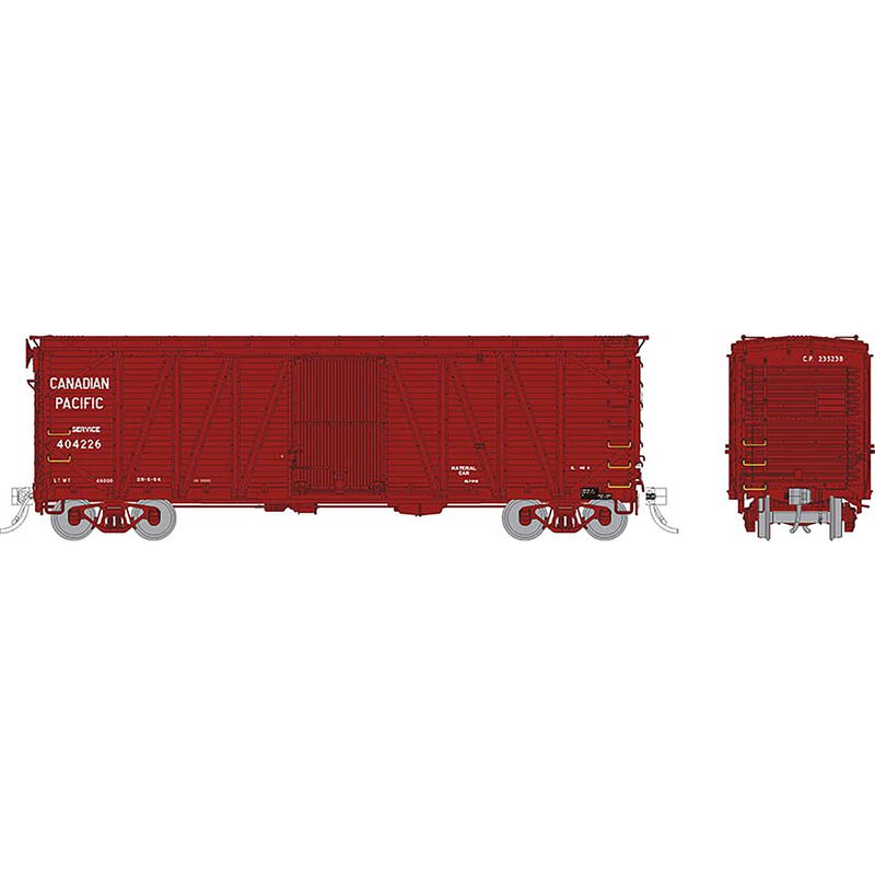 Rapido Trains USRA Single-Sheathed Wood CPR Clone Boxcar - Ready to Run -- Canadian Pacific (Boxcar Red, Service Markings) - RPI142105A
