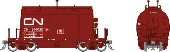 Rapido Trains Short Barrel Ore Hopper - Ready to Run -- Canadian National Random # from Set 1 (mineral brown, noodle logo) - RPI143003