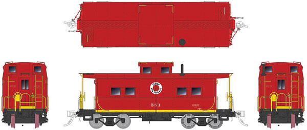 Rapido Trains HO NE-style Steel Caboose: LNE Red Scheme: #580