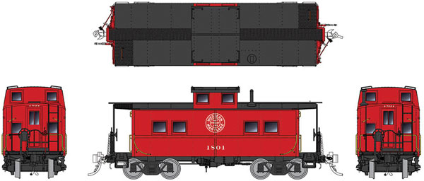 Rapido Trains HO NE-style Steel Caboose: WM As Delivered: #1863