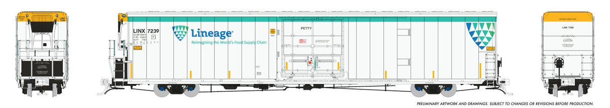 Rapido HO Greenbrier 72' IL 7780 Mechanical Reefer - Ready to Run -- Lineage #7239 Petty (white, green, blue)