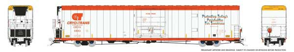Rapido HO Greenbrier 72' IL 7780 Mechanical Reefer - With Sound - Ready to Run -- Cyro-Trans CRYX #5934 Why Not (white, orange)