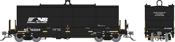 Rapido Trains HO Greenbrier Transverse Coil Car 6-Pack - Ready to Run -- Norfolk Southern Set #2 (black, white, Horse Head Logo)