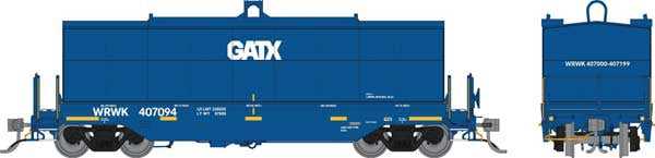 Rapido Trains HO Greenbrier Transverse Coil Car - Ready to Run -- GATX Leasing WRWK Random from Set #1 (blue, white)