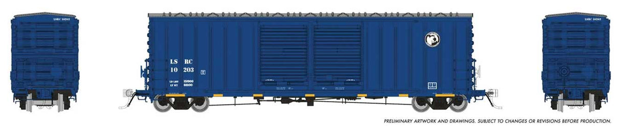 Rapido Trains HO Pacific Car & Foundry B-70-75 Boxcar - Ready to Run -- Lake State Railway #10203 (blue, white)