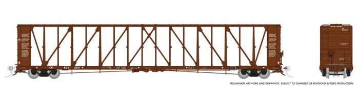 Rapido Trains HO NSC 73' Centerbeam Flatcar - Ready to Run -- Canadian National (Boxcar Red)