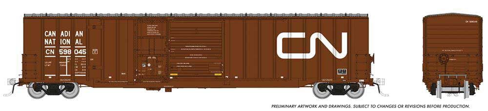 Rapido HO Trenton Works 6348 Boxcar - Ready to Run -- Canadian National #2 (As-Delivered, Boxcar Red, white Noodle Logo)