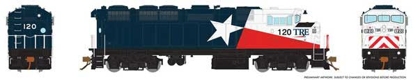 Rapido Trains GMD F59PH - LokSound and DCC -- Trinity Rail Express TRE 121 (solid blue, red, white) - RPI19526