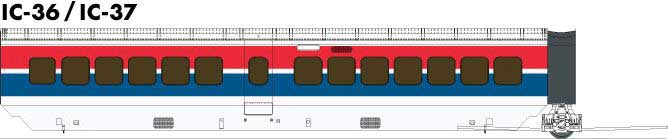 UAC TurboTrain Add-On Coach (2022 Ver.) - Ready to Run -- Amtrak (Late Scheme, white, red, blue)