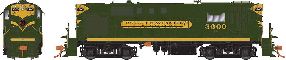 Rapido Trains HO Alco RS11 - Sound and DCC -- Duluth, Winnipeg & Pacific 3607 (As-Delivered, green, yellow)