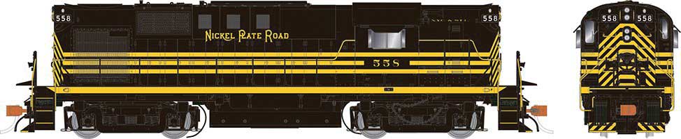 Rapido Trains HO Alco RS11 - Sound and DCC -- Nickel Plate Road 560 (black, yellow)