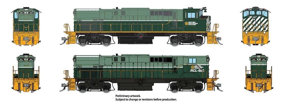 Montreal Locomotive Works MLW M420 - M420B Set - Sound and DCC -- British Columbia Railway #641, 681 (As-Delivered; green, white; Dogwood Logo)