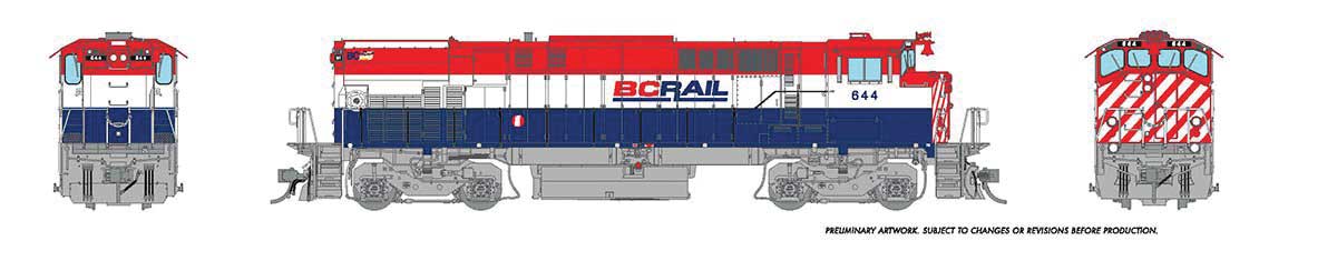 HO Montreal Locomotive Works MLW M420 - Sound and DCC -- British Columbia Railway #642 (red, white, blue)