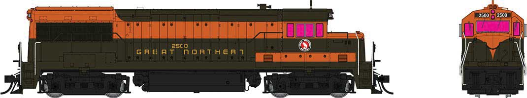 Rapido Trains HO GE U25B Low Hood DC/DCC/S GN Empire Build #2508