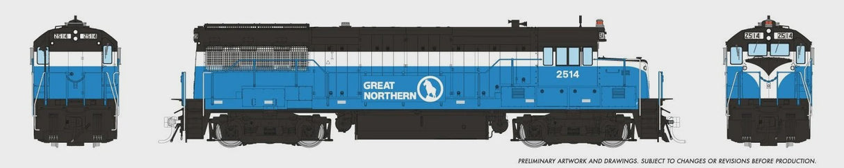Rapido Trains HO GE U25B Low Hood - DC / DCC Ready -  Great Northern (GN) - Big Sky Blue: #2514