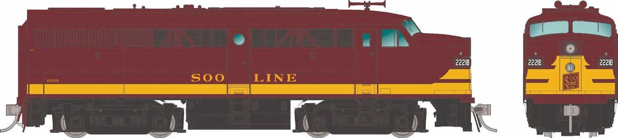 Rapido HO Alco FA1 - Sound and DCC -- Soo Line #2221A (maroon, gold)