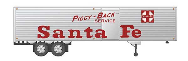 Rapido Trains HO 40' Fruehauf Fluted Side V-Van Trailer, AT&SF 3 - RPI403039