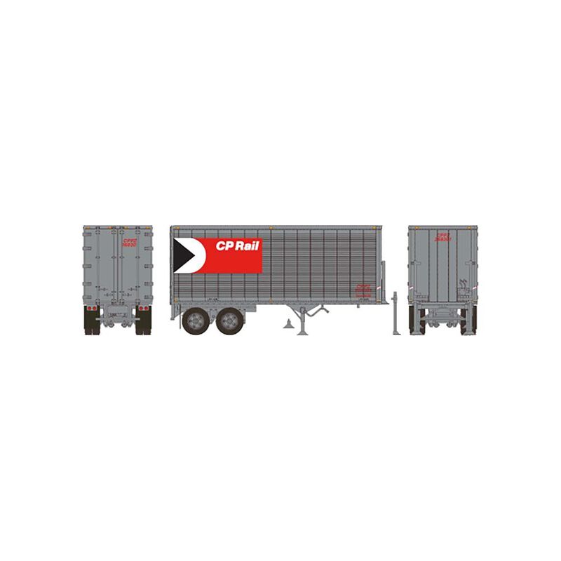 26' Can-Car Dry Van Trailer - Assembled -- Canadian Pacific #268352 (silver, Action Red, black, white, Multimark Logo)