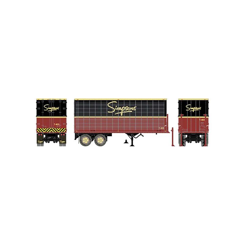 26' Can-Car Dry Van Trailer - Assembled -- Simpsons #T403 (black, red)