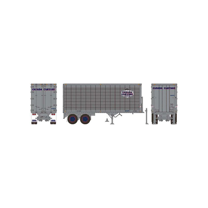 26' Can-Car Dry Van Trailer - Assembled -- Canada Cartage #8H0375 (silver, blue, white, red)