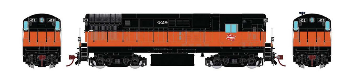 Rapido Trains HO FM H16-44 Phase III - Standard DC -- Milwaukee Road 435 (orange, black)