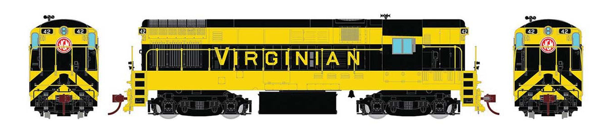 Rapido Trains HO FM H16-44 Phase III - Sound and DCC -- Virginian 42 (yellow, black)