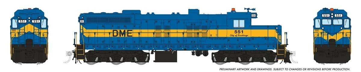 Rapido Trains HO EMD SD10 Low Nose - ESU LokSound and DCC -- Dakota, Minnesota & Eastern #551 (blue, yellow)