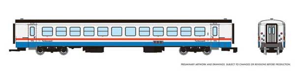 Rapido N ROHR RTL Turboliner Coach - Ready to Run -- Amtrak #185 (Phase III Late, white, blue, red, black roof)